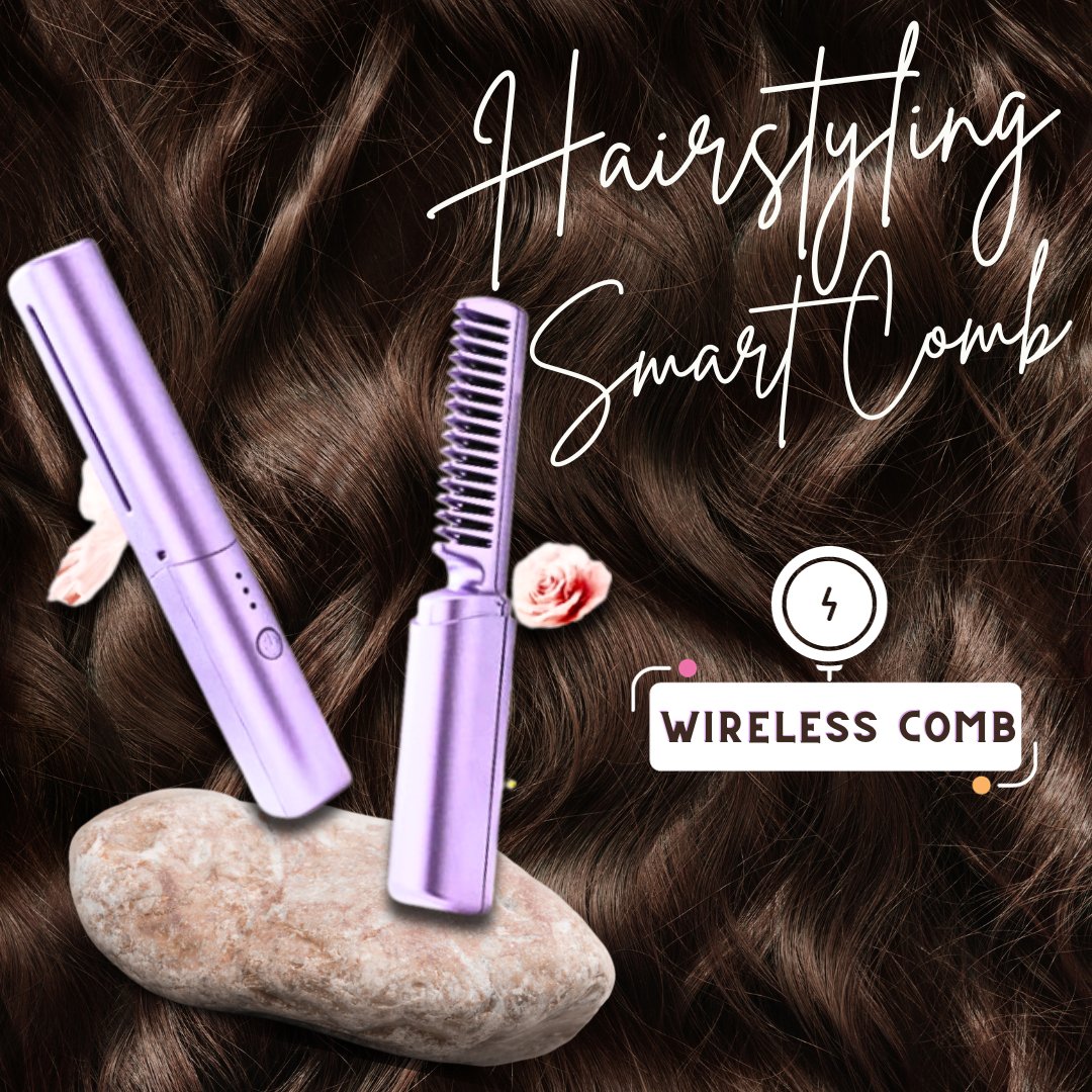 2 in 1 Wireless Hair Styling Comb - Hardik Test - Home Essentials Store