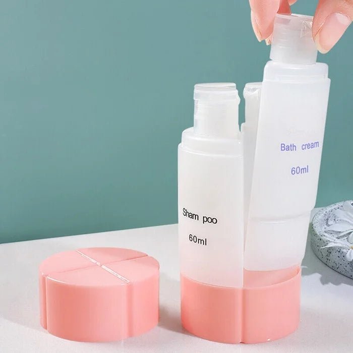 4 in 1 Refillable Cosmetic Dispenser Travel Bottle Set - Home Essentials Store
