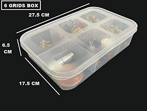 6 Grids Multipurpose Plastic Storage Box - Home Essentials Store Retail