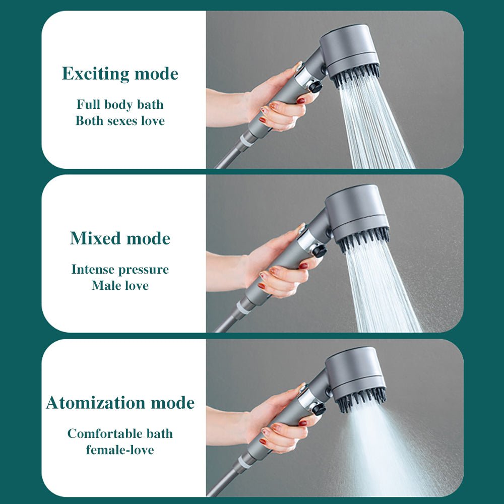 Pressurized Shower Head 4 in1 Adjustable High Pressure Shower One-key Stop Water Massage - Home Essentials Store Retail