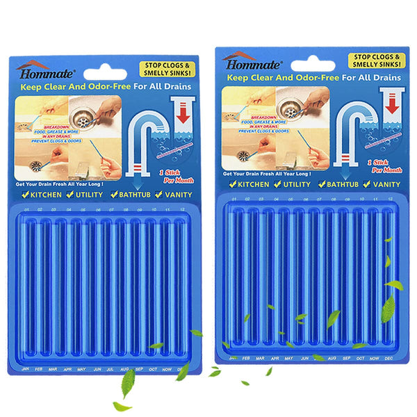 12 Pcs Drain Cleaner & Odor Remover Sticks - Home Essentials Store Retail