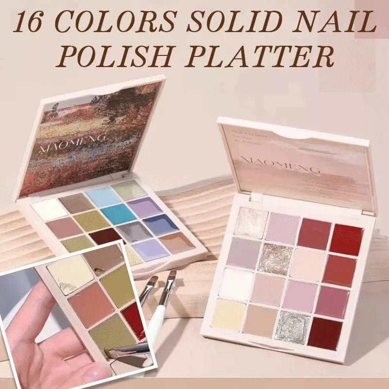 16 Colors Solid Nail Polish Platter - Home Essentials Store Retail
