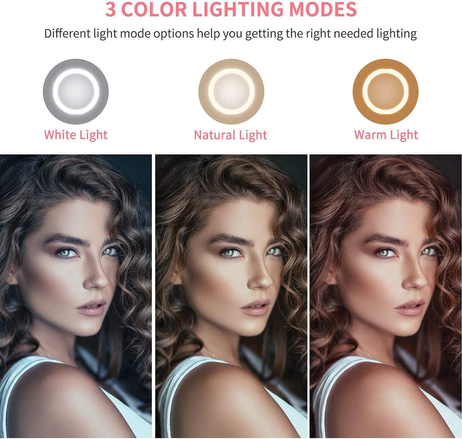 3-Color Mode LED Light Round Mirror - Home Essentials Store