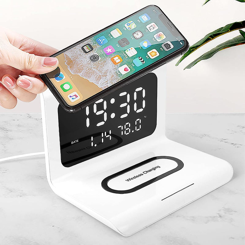 3 In 1 Multifunction Wireless Charging Clock - Home Essentials Store Retail