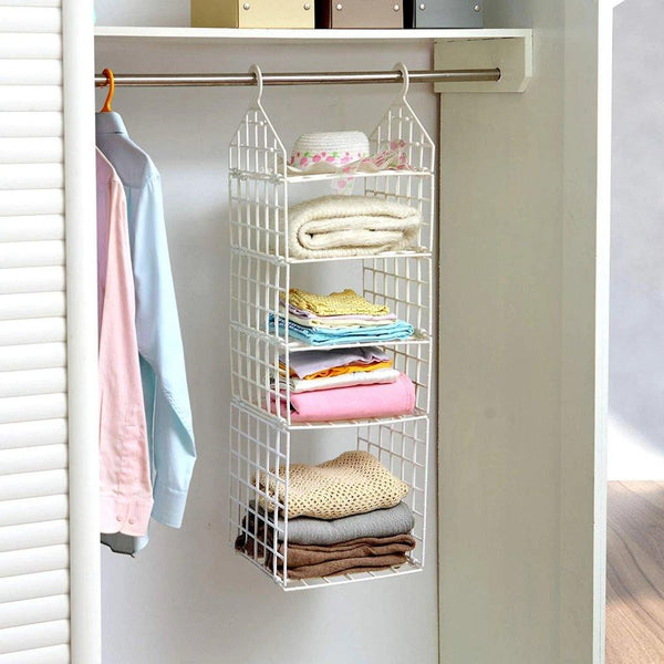 5 Layer Folding Clothes Storage Hanging Wardrobe Shelves - Home Essentials Store Retail
