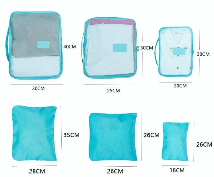 6 pieces portable luggage packing cubes - Home Essentials Store Retail
