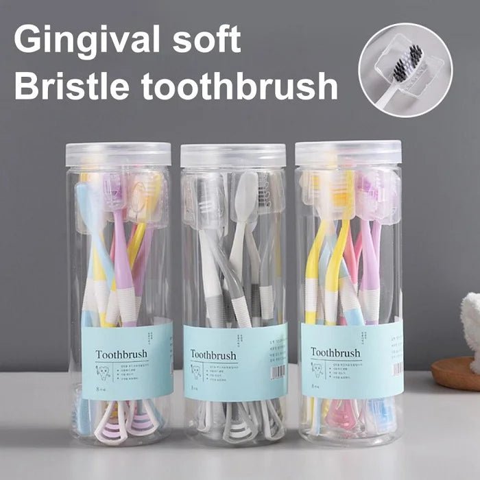 8pcs Toothbrush With Tongue Scraper Cleaner - Home Essentials Store Retail