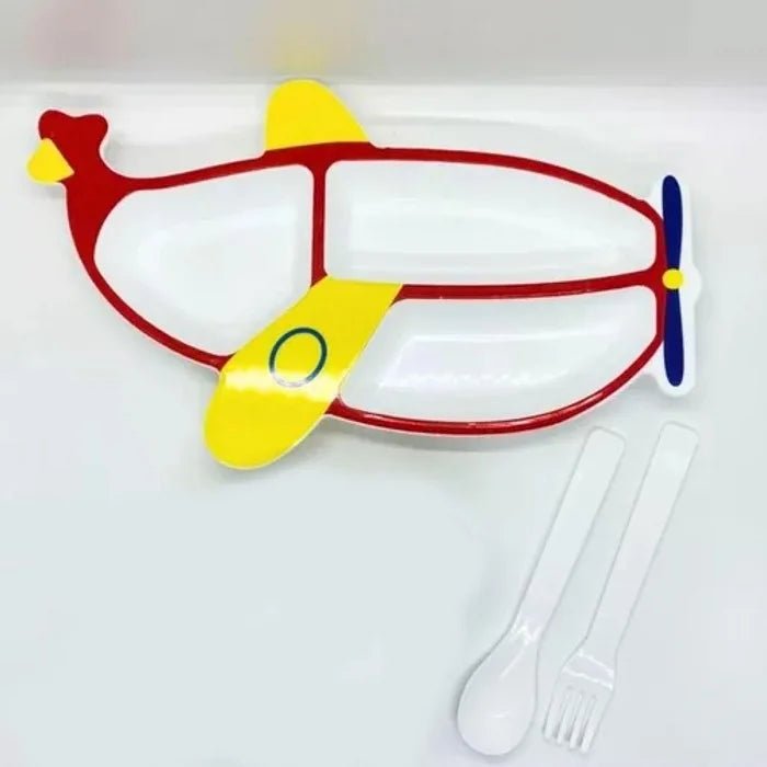 Airplane Shape Kids Breakfast Dish With Bowl - Home Essentials Store Retail