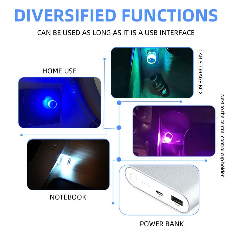 CAR MINI USB LED ATMOSPHERE LIGHTS DECORATIVE LAMP - Home Essentials Store Retail