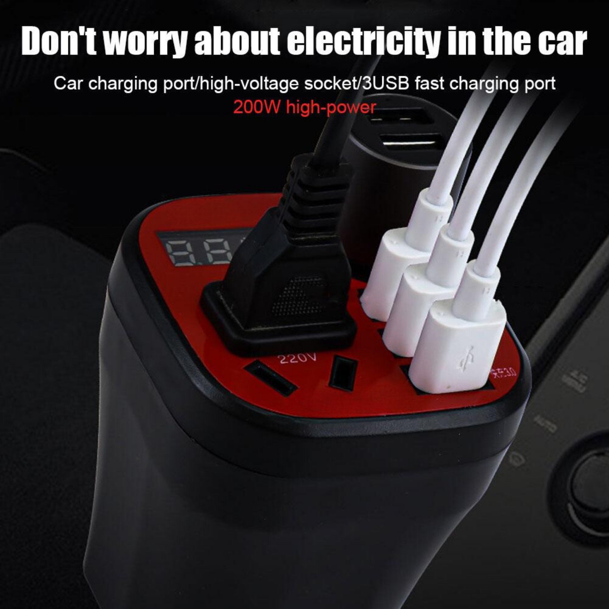 Car Power Inverter With Led Display - Home Essentials Store