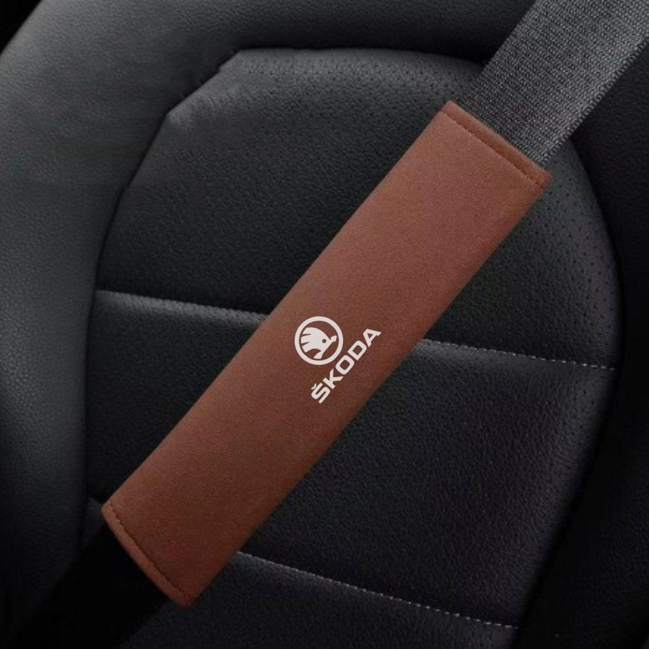 Car Seat Belt Cover Shoulder Pads Online - Fabric - Nappa Leather