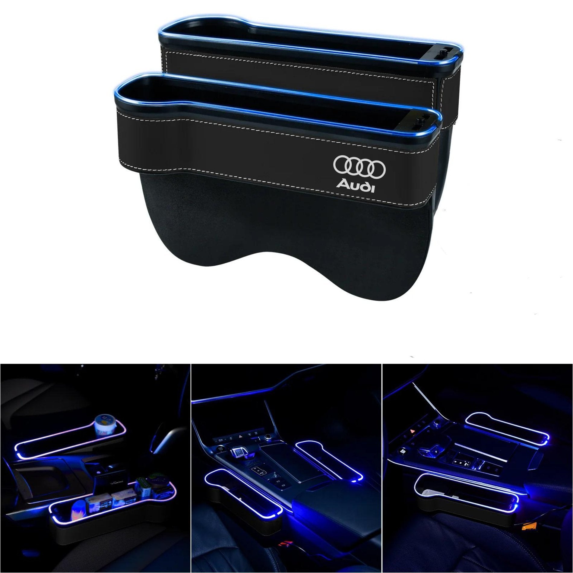 Car Storage Box With Led Light And Two USB Charging Point - 50% OFF - Home Essentials Store
