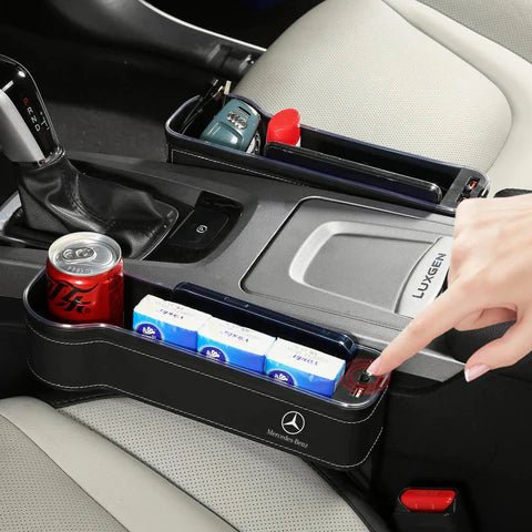 Car Storage Box With Led Light And Two USB Charging Point - Hardik Test - Home Essentials Store