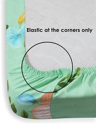 Cotton Elastic Fitted Double Bedsheet King Size with 2 Pillow Covers - (fits any beds & mattresses) - Home Essentials Store Retail