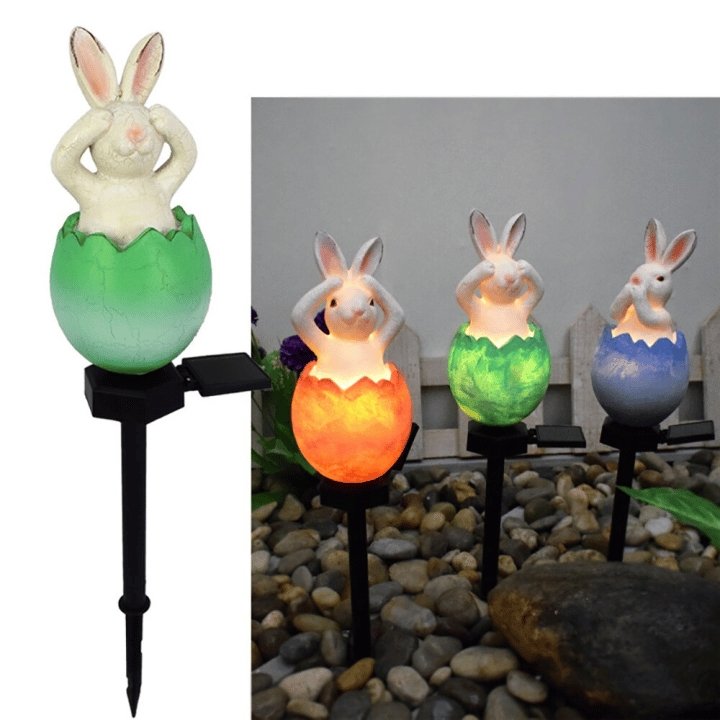 Easter Broken Shell Rabbit Lawn Light - Home Essentials Store Retail
