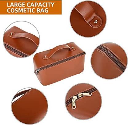Large-Capacity PU Leather Cosmetic Storage Bag - Home Essentials Store Retail
