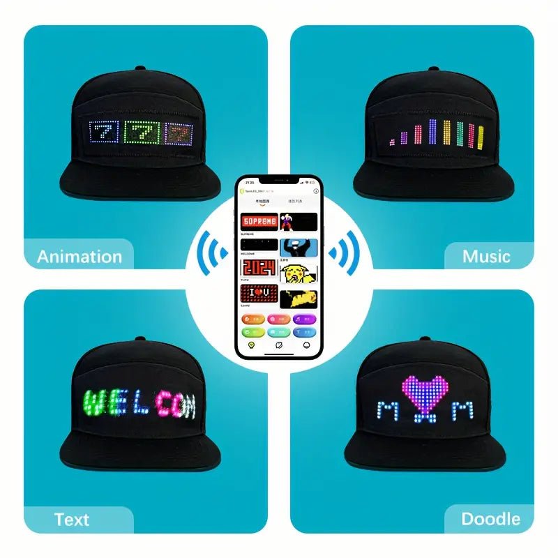 LED Display Customizable Cap - Home Essentials Store