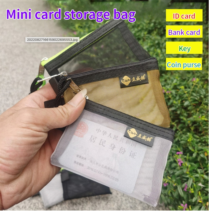 Mini Mesh Zip Card Coin Storage Bag - 50% OFF - Home Essentials Store Retail