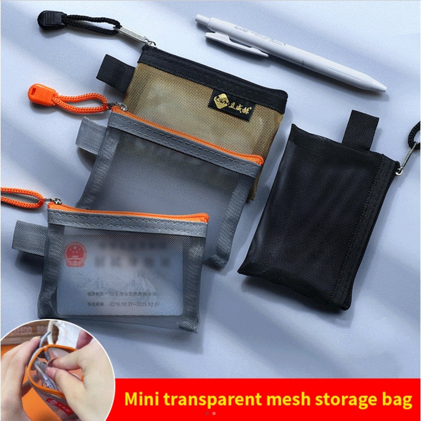 Mini Mesh Zip Card Coin Storage Bag - 50% OFF - Home Essentials Store Retail
