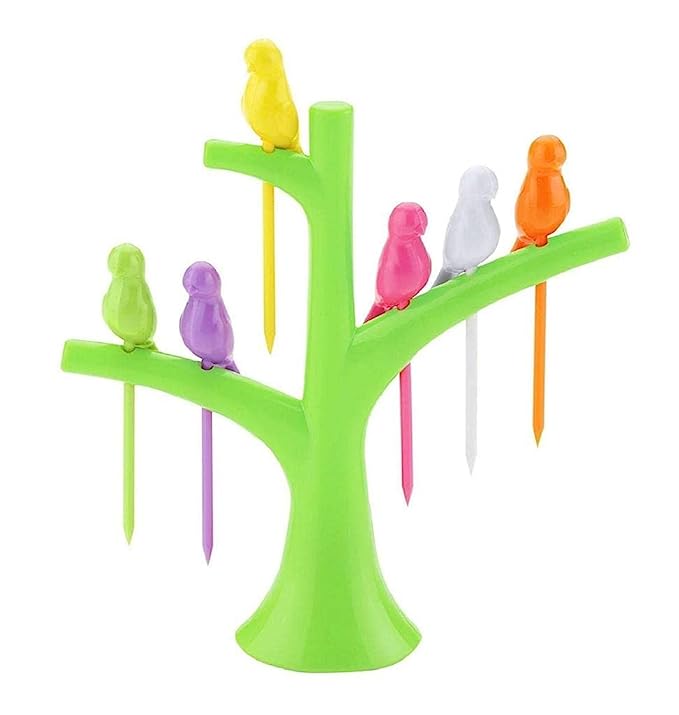 Multi-color Bird Design Fruit Fork - Home Essentials Store Retail