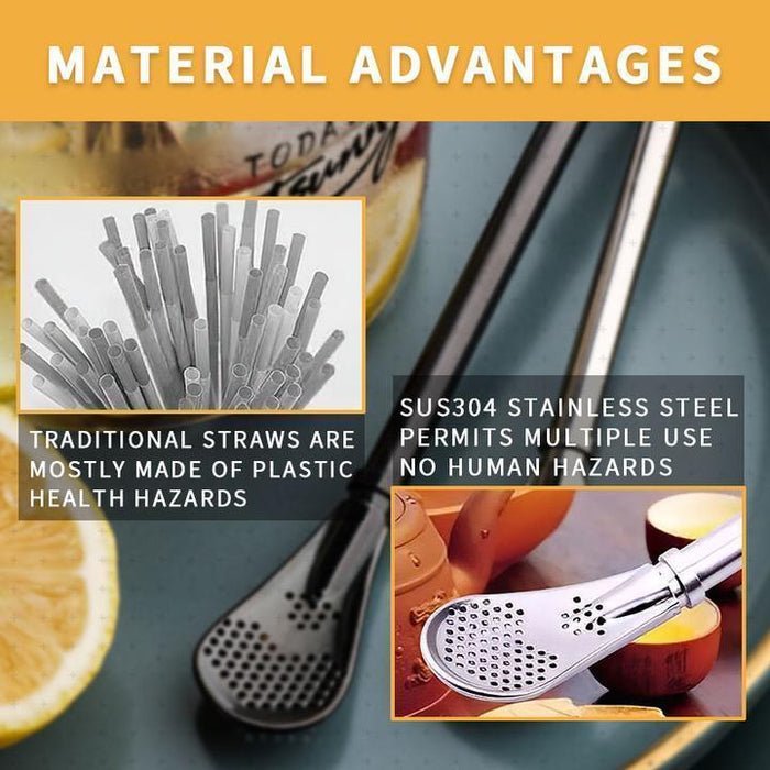 Multifunctional Stainless 2in1 Spoon Straw - Home Essentials Store Retail