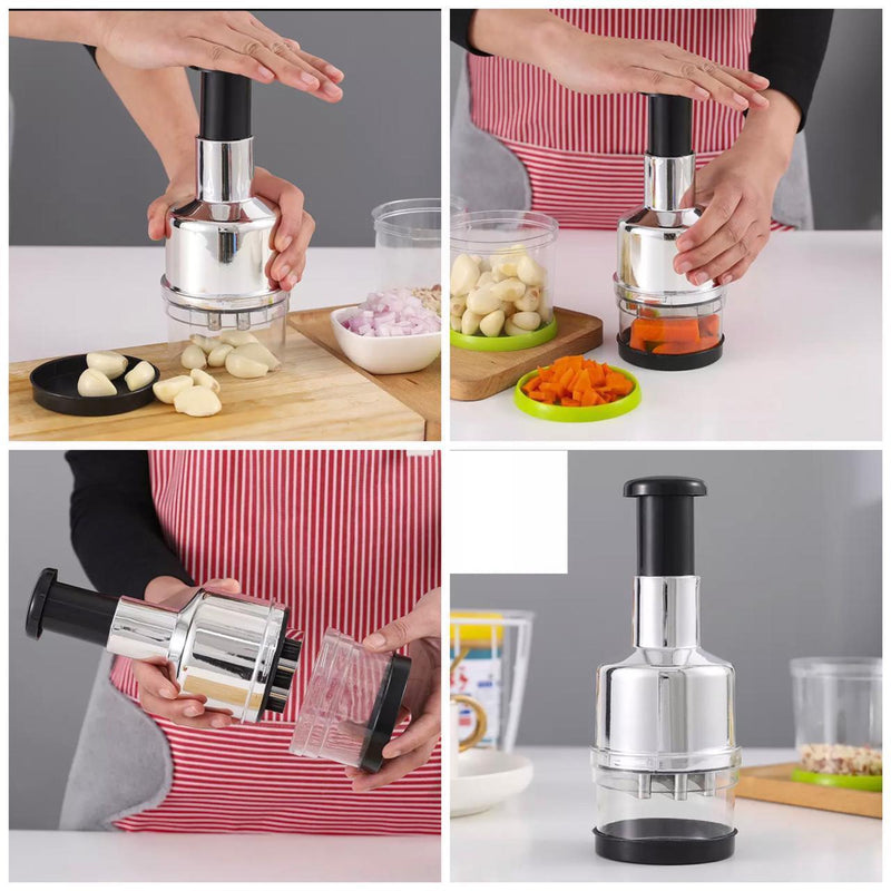 Multifunctional Stainless Steel Hand Press Food Chopper - Home Essentials Store Retail