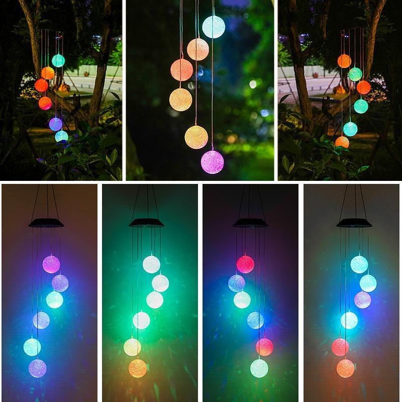 Outdoor Solar Particle Ball Wind Chime Lights - Home Essentials Store Retail