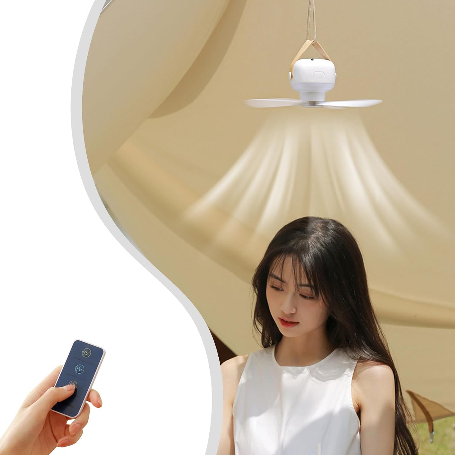 Portable Hanging Fan With Night Light - Home Essentials Store
