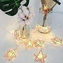 Rose Gold Metal Star String LED Lights - Home Essentials Store Retail