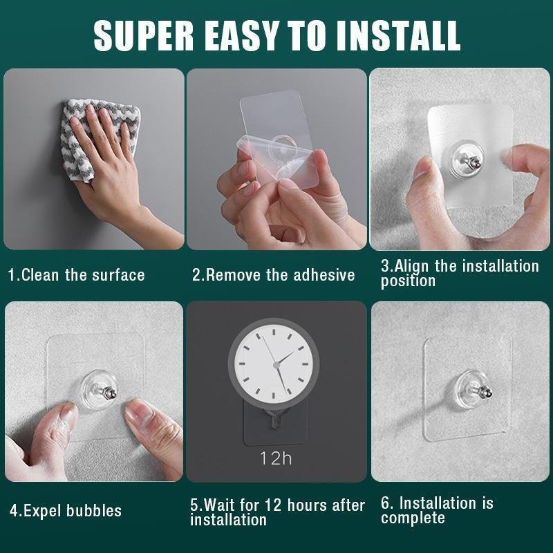Self Adhesive Nails Wall Mounted NON-Trace Screw Hook Stickers - Home Essentials Store Retail