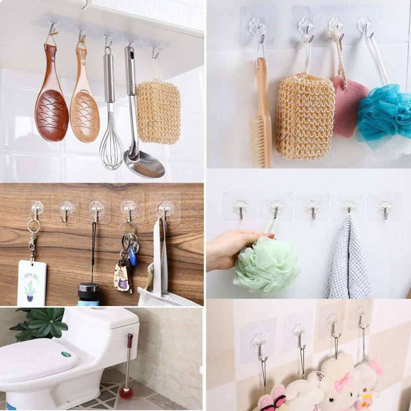 Self Adhesive Wall Hooks Hangers - Home Essentials Store Retail