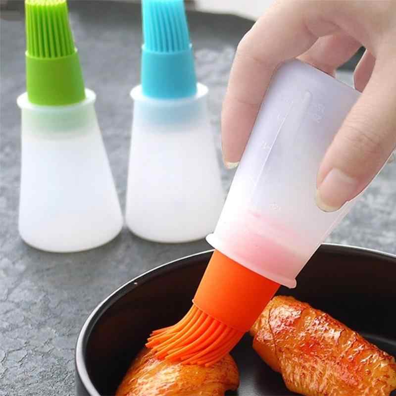 Silicone Cooking Oil Bottle With Basting Brush - Home Essentials Store Retail