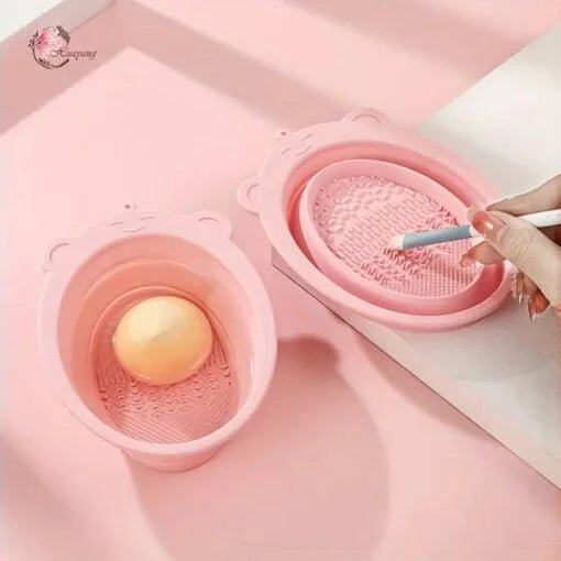 Silicone Makeup Brush Cleaning Folding Tray - Home Essentials Store