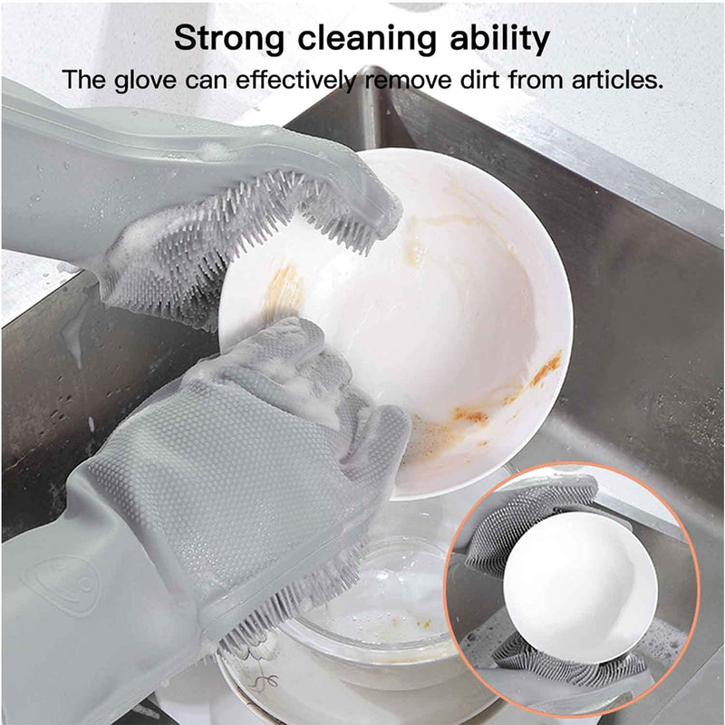 Silicone Scrubbing Hand Gloves for Dish Washing - Home Essentials Store Retail