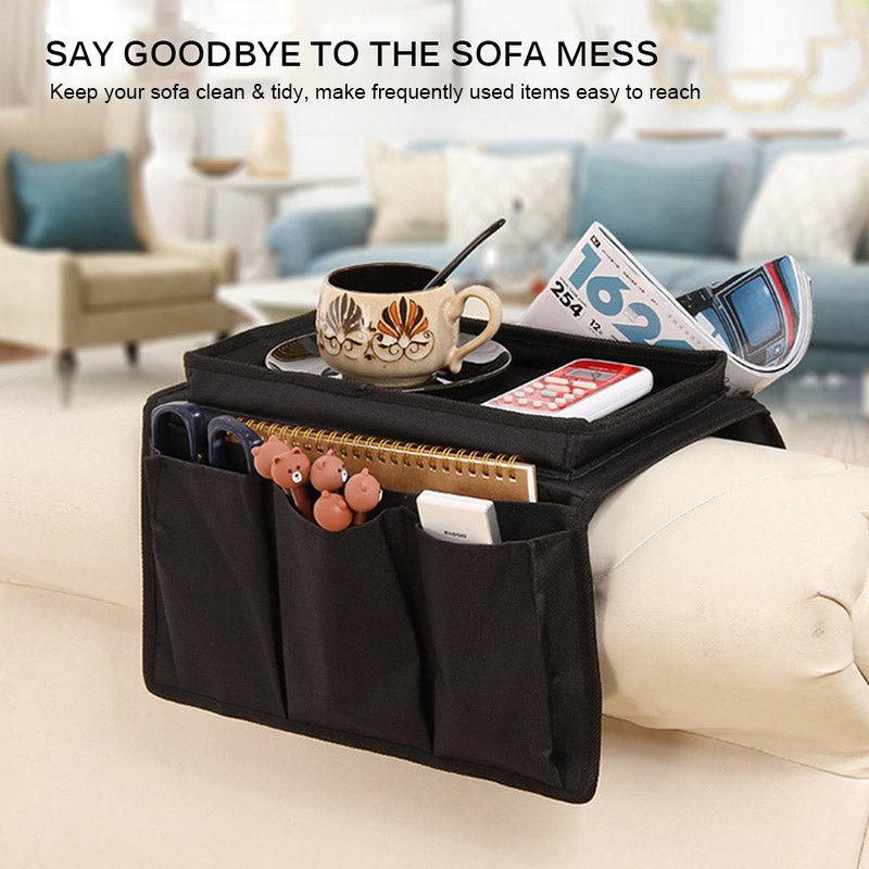 SOFA ARMREST TRAY WITH ORGANISER - Home Essentials Store Retail