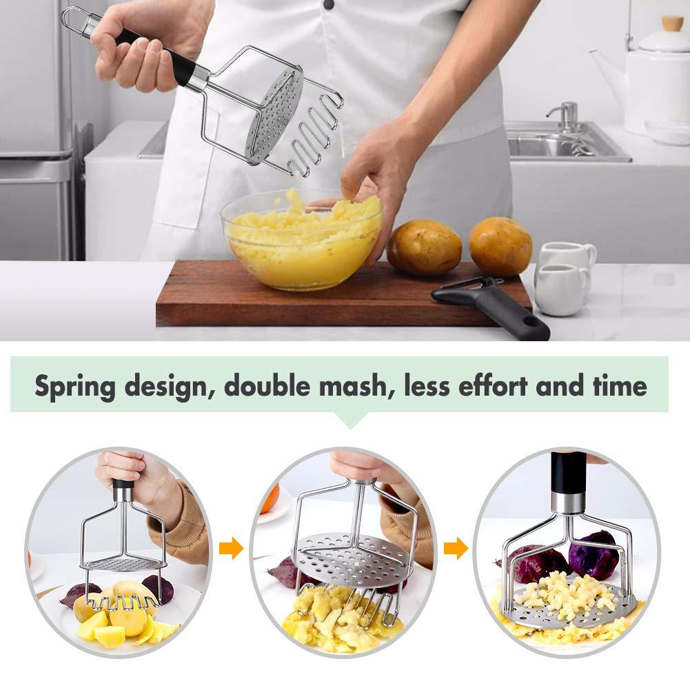 Stainless Steel Potato Masher - Dual-Press Design - Home Essentials Store Retail