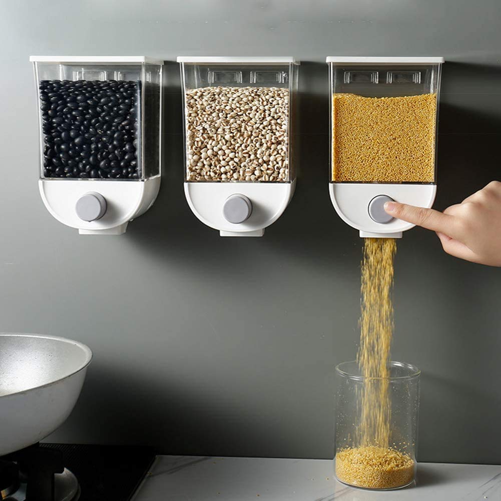 Wall-mounted Cereal Dispenser Storage Box- HOME ESSENTIALS - Home Essentials Store Retail