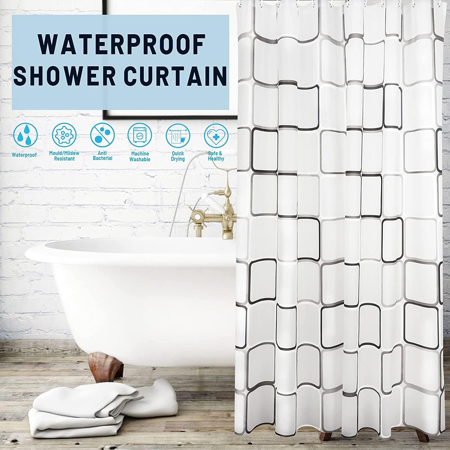 Waterproof Washable Quick-Drying Shower Curtain - Home Essentials Store