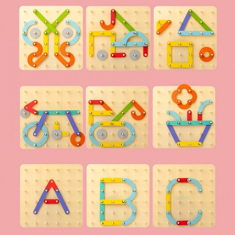 Wooden Alphabet Construction Puzzle Toy - Home Essentials Store Retail