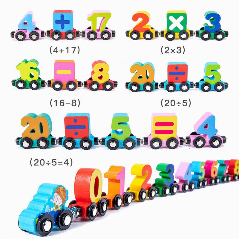 Wooden Magnetic Learning Train For Kids - Home Essentials Store Retail
